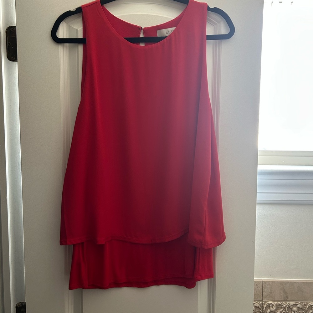 Ann Taylor LOFT Red Sleeveless Top